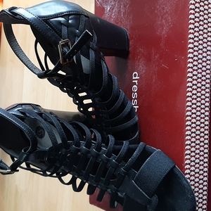 dressbarn black scrappy sandals